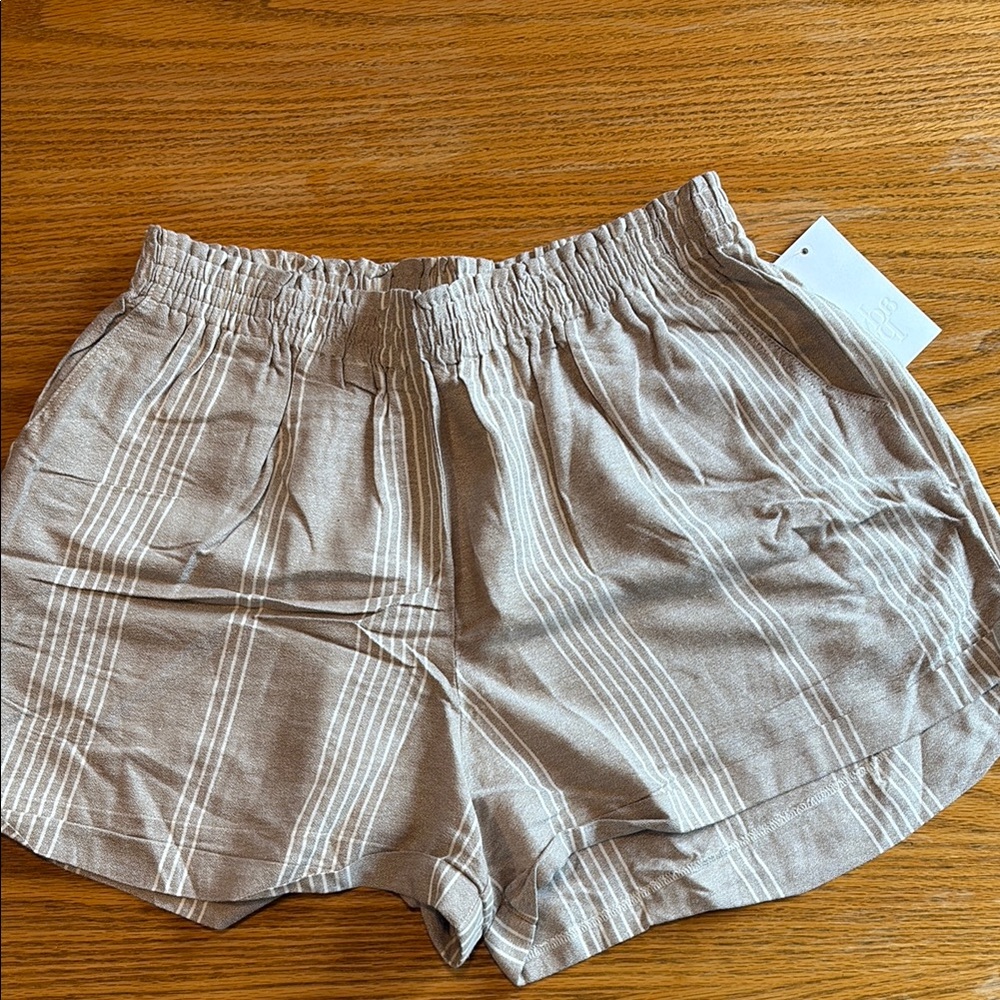 Adyson Parker High Waist Tan and White Shorts